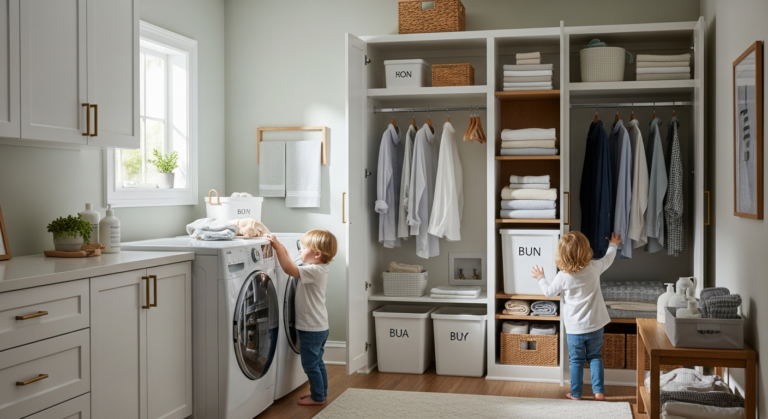 Laundry Room Organization for Families: Systems That Actually Survive Kids