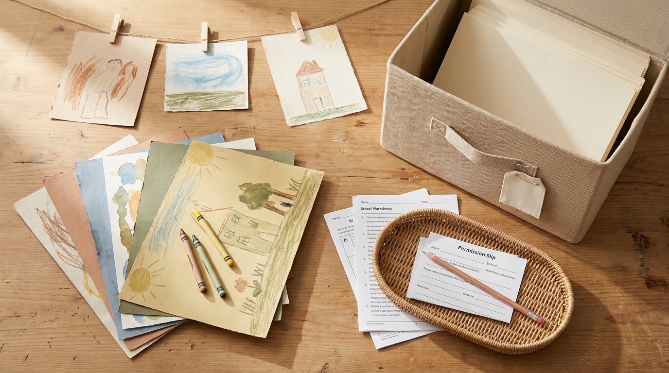 Kids' Artwork and School Papers: A Simple System for Sorting and Storing