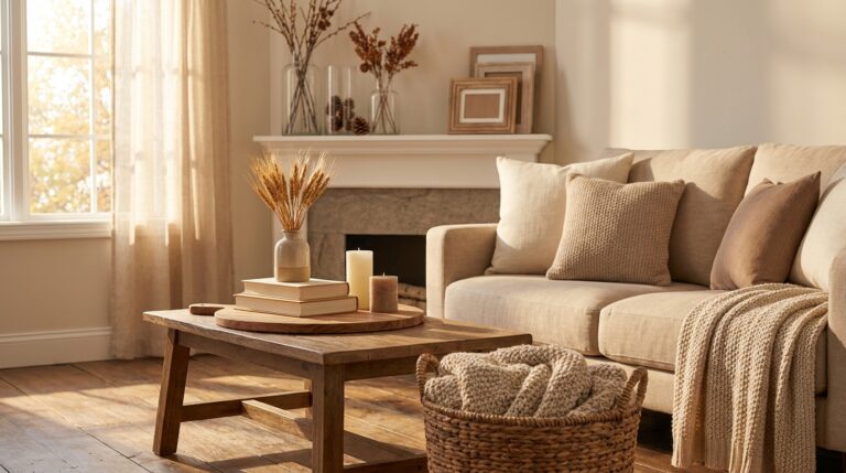 Neutral Fall Living Room Refresh Without Buying Anything New