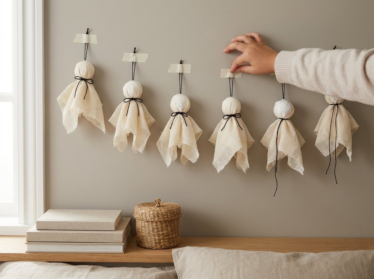 Step 4: String the row along a wall with washi tape, well above kid reach