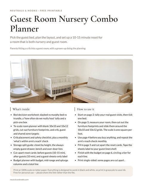Guest Room Nursery Combo Planner preview