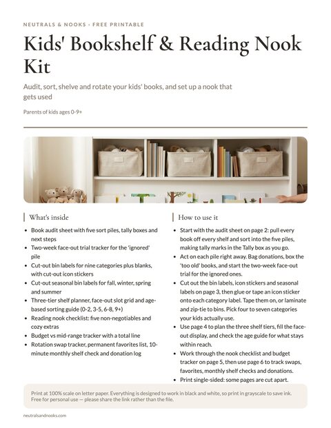 Kids' Bookshelf & Reading Nook Kit preview