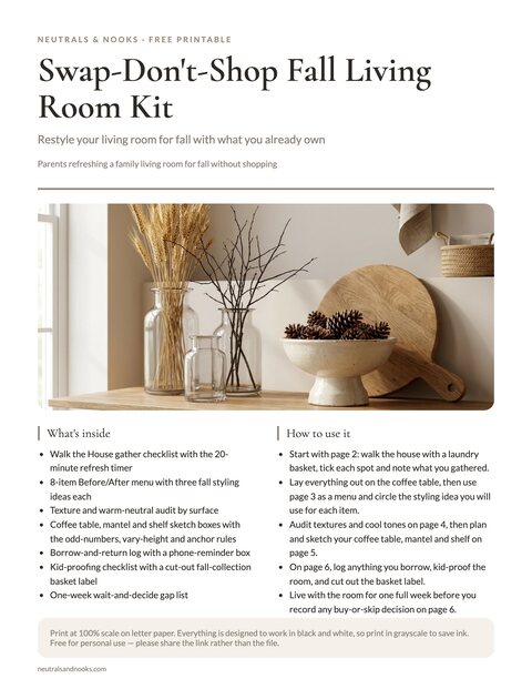 Swap-Don't-Shop Fall Living Room Kit preview