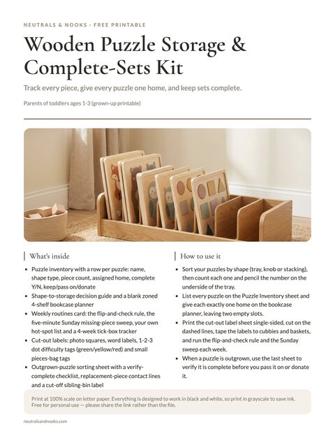Wooden Puzzle Storage & Complete-Sets Kit preview