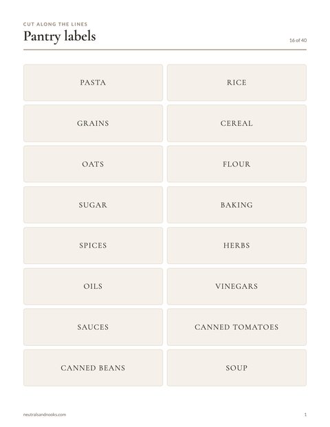 Pantry Label Set preview