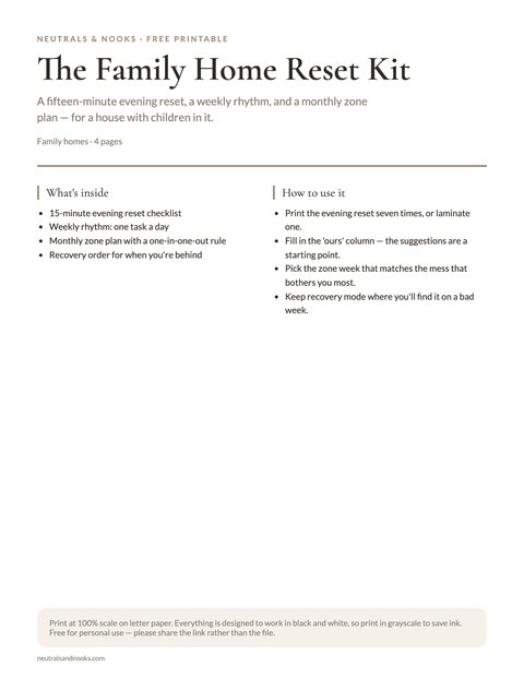 The Family Home Reset Kit preview