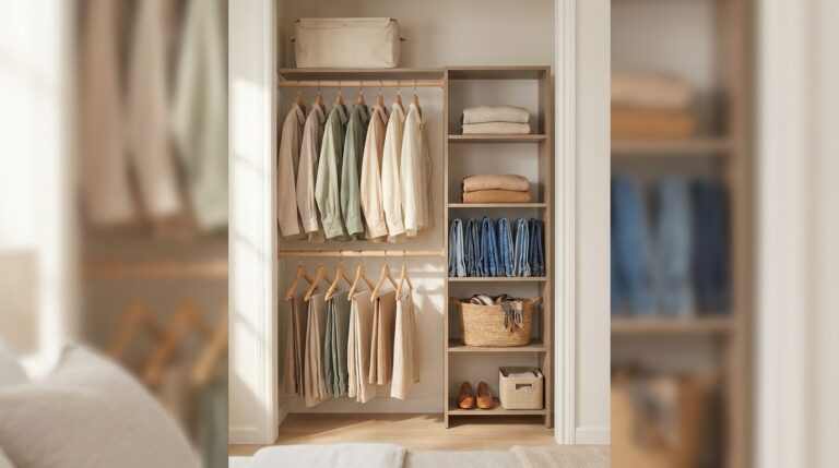 Small Primary Closet Organization for Growing Families