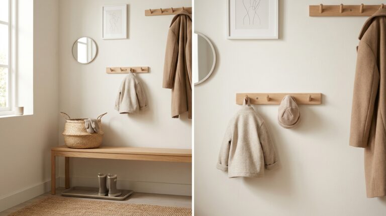 Kid-Height Coat Hooks: A Montessori-Inspired Coat Closet Setup
