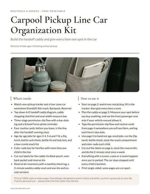 Carpool Pickup Line Car Organization Kit preview