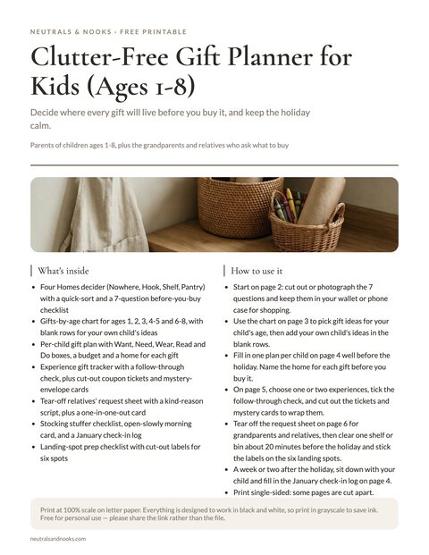 Clutter-Free Gift Planner for Kids (Ages 1-8) preview