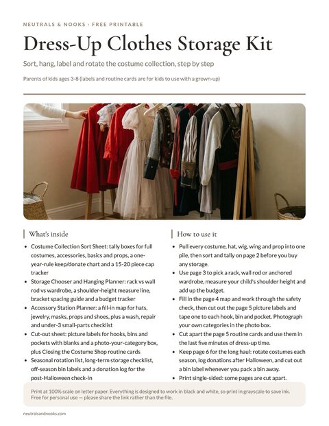 Dress-Up Clothes Storage Kit preview