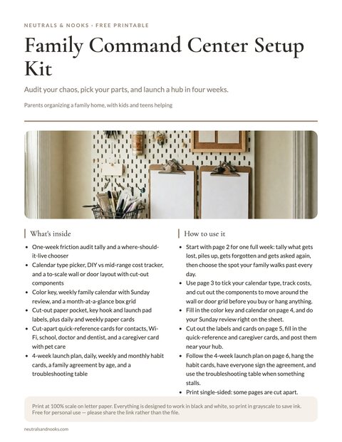 Family Command Center Setup Kit preview