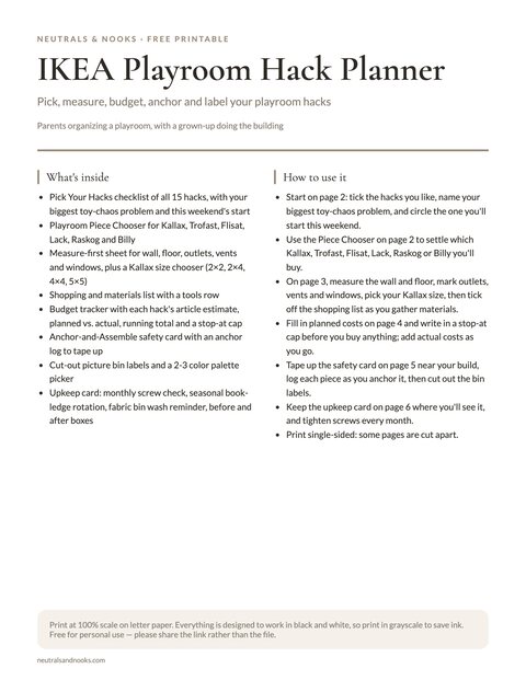 IKEA Playroom Hack Planner preview