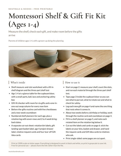 Montessori Shelf & Gift Fit Kit (Ages 1-4) preview