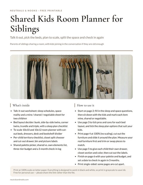 Shared Kids Room Planner for Siblings preview