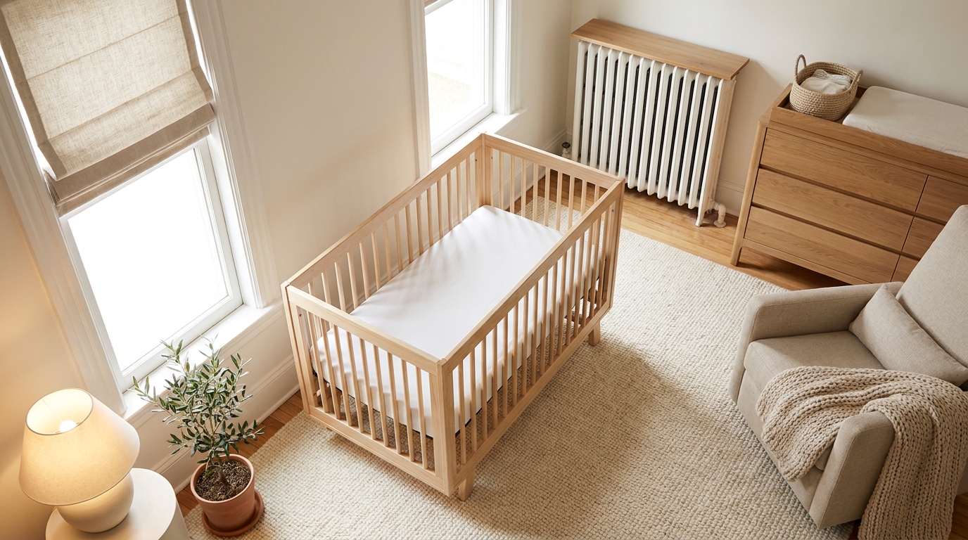 Nursery Layout When the Crib Can't Go Against a Wall