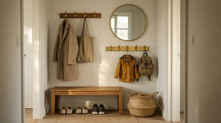 Small Entryway Organization With No Coat Closet